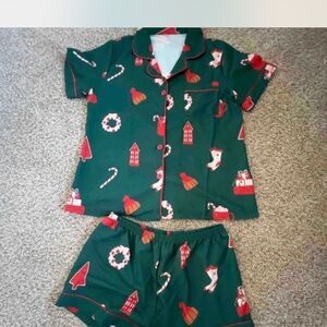 Festive Green Kids Pajamas